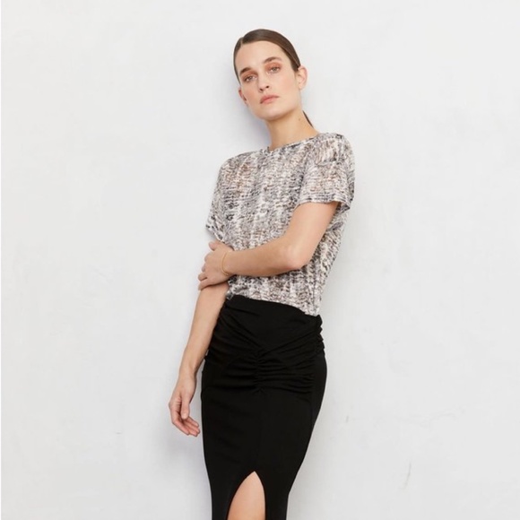 ✨NWT✨ LNA Burnout Boxy Crew Neck Tee in Python Print Sz SMALL (4-6) - Picture 4 of 15